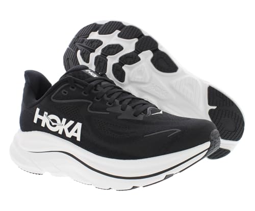Hoka Men's Clifton 10 Black/White 13 Wide