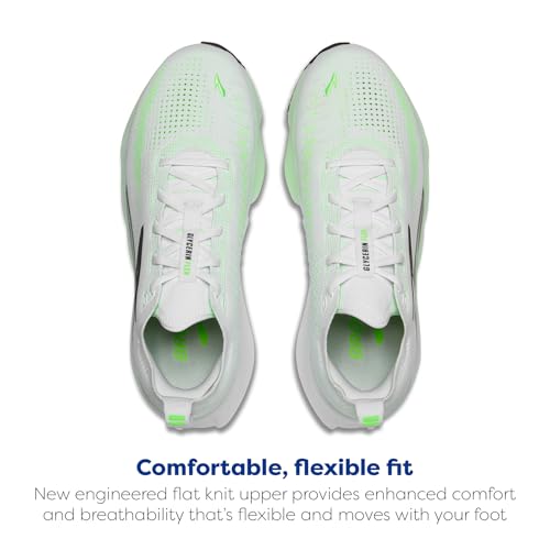 Brooks Men’s Glycerin Flex Neutral Running & Walking Shoe - White/Green Gecko/Phantom - 15 Medium - alternate view 4