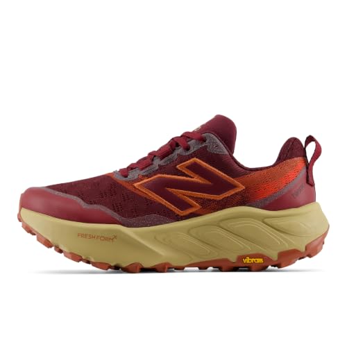 New Balance Women's Fresh Foam X Hierro v9 Trail Running Shoe, Mulled Wine/Neo Flame, 8.5