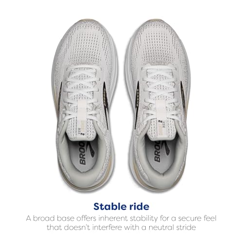 Brooks Men’s Ghost Max 2 Neutral Running & Walking Shoe - White/Pelican/Oyster - 11.5 Medium