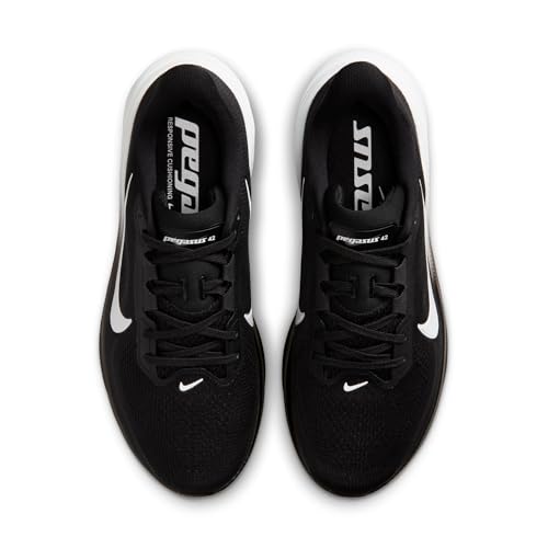 Nike Women's Air Zoom Pegasus 42 Sneaker, Black/White/Iron Grey, 9 Wide