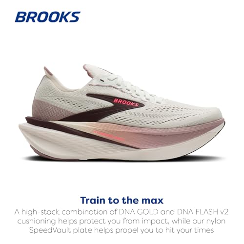 Brooks Women’s Hyperion Max 4 Neutral Running Shoe - Coconut/Raisin/Pink - 7 Medium