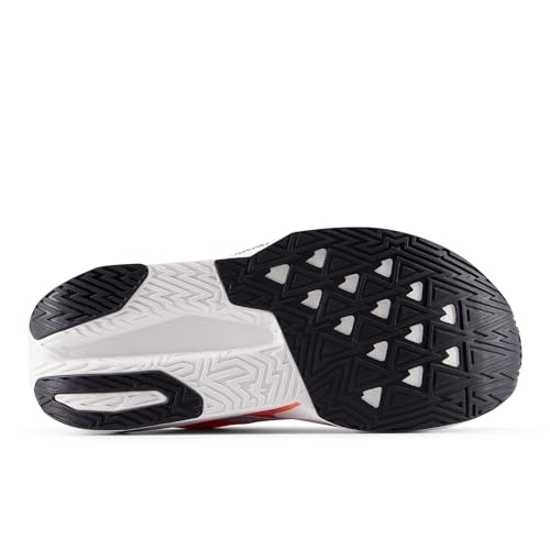 New Balance Women's FuelCell Rebel V5 Running Shoe, Urgent Red/White/Silver Metallic, 7.5 M