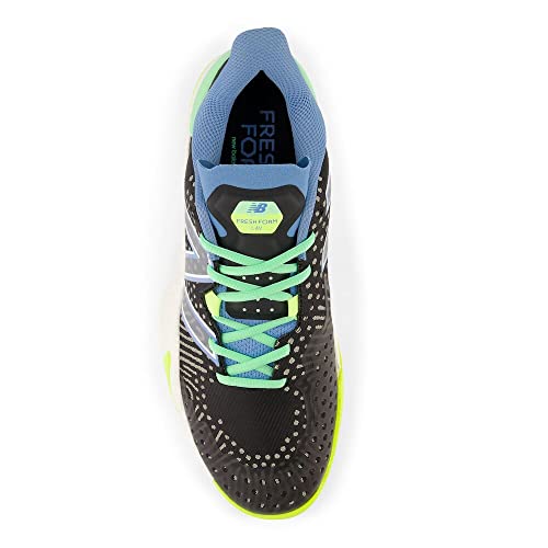 New Balance Men's Fresh Foam X Lav V2 Hard Court Tennis Shoe, Black/Heritage Blue, 8 W