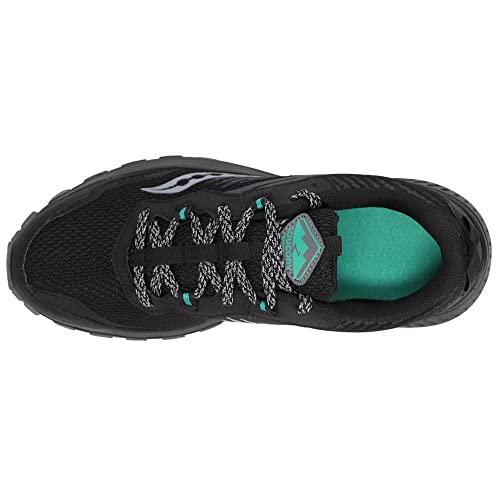 Saucony Women's Excursion TR15 Trail Running Shoe, Black/Jade, 7.5