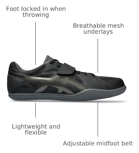 ASICS Men's Hyper Throw 3 Track & Field Shoes, 7, Black/Gunmetal