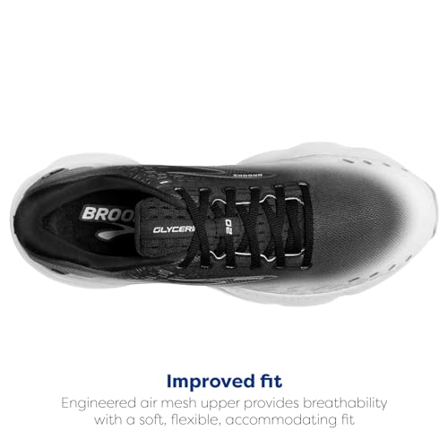 Brooks Men's Glycerin 20 Neutral Running Shoe - Black/Lilac/White - 7 Medium
