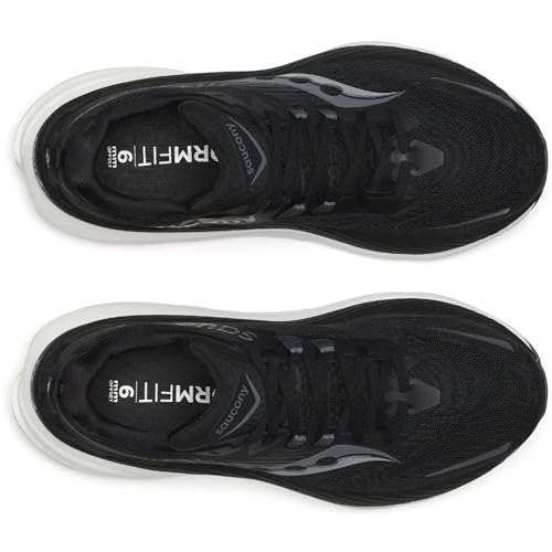 Saucony Women's Hurricane 24 Sneaker, Black/Carbon, 7.5