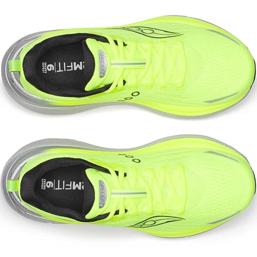 Saucony Men's Hurricane 25 Sneaker, Citron/Black, 10.5