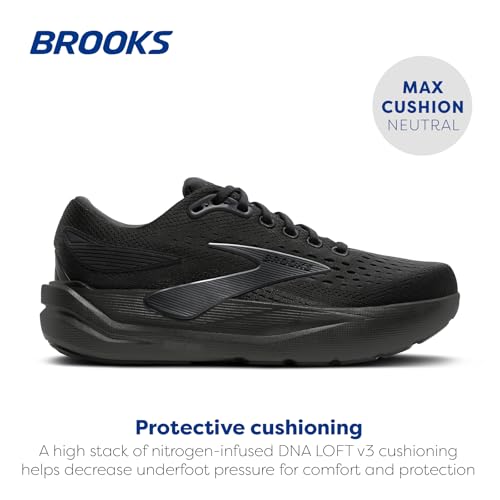 Brooks Women’s Ghost Max 3 Neutral Running & Walking Shoe - Black/Black/Ebony - 8 Medium