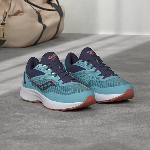 Saucony Women's Cohesion 15 Sneaker, Rain/Sodalite, 7.5