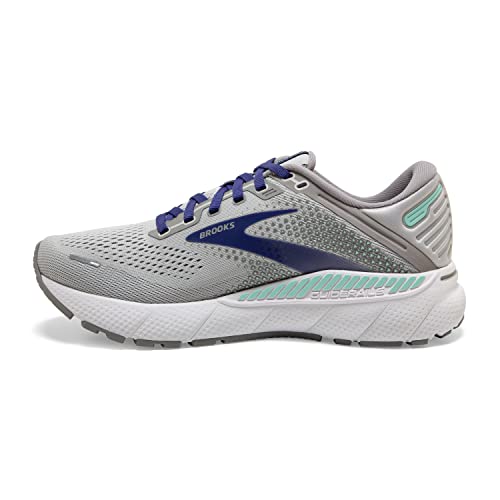 Brooks Women's Adrenaline GTS 22 Supportive Running Shoe - Alloy/Blue/Green - 6 Narrow