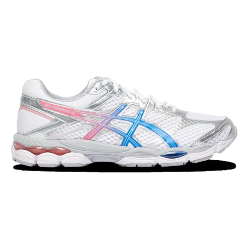 ASICS Gel-Cumulus 16 - Men's Casual Running Shoes (White/Pure Silver/Blue) Size 9