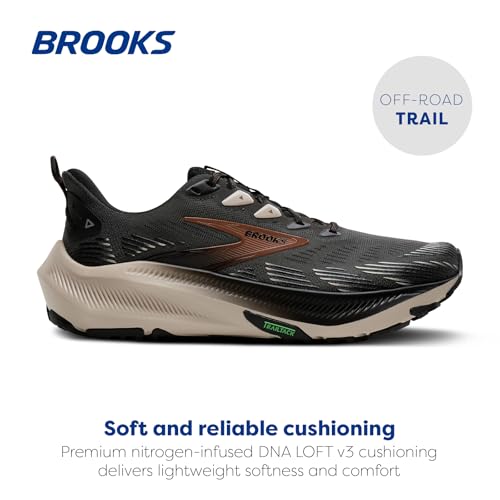 Brooks Men's Ghost Trail, Off-Road Running Shoe for Rugged Terrain - Ebony/Black/Clove - 11 Medium