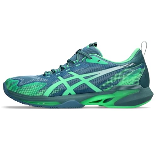 ASICS Men's SONICSMASH FlyteFoam Tennis Shoes, 8.5, SABA Blue/Vital Green