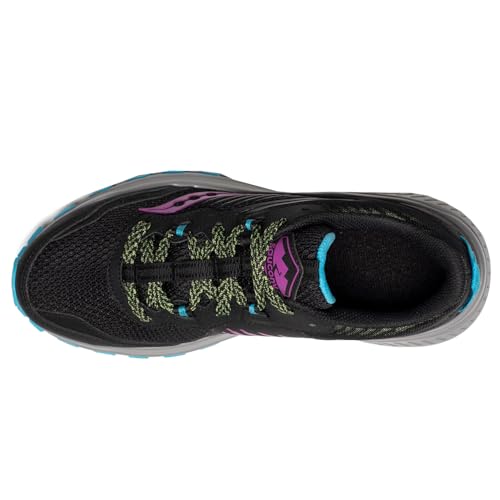 Saucony Women's Excursion TR15 Trail Running Shoe, Black/raz/Lime, 8