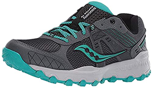 Saucony Women's Grid Raptor TR 2 Running Shoe, Charcoal/Teal, 8.5