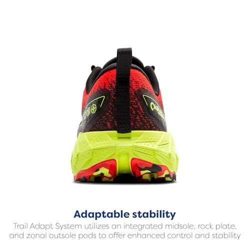 Brooks Men’s Cascadia 18 Mountain Trail Running Shoe - Cherry Tomato/Lime/Black - 10.5 Medium