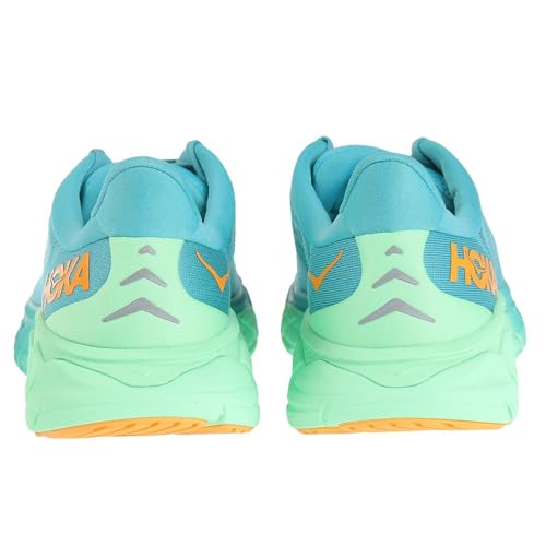 HOKA ONE ONE Mens Arahi 6 Textile Ocean Mist Lime Glow Trainers 8 US