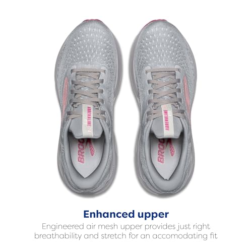 Brooks Women’s Adrenaline GTS 24 Supportive Running Shoe - Alloy/White/Zephyr - 9.5 Medium