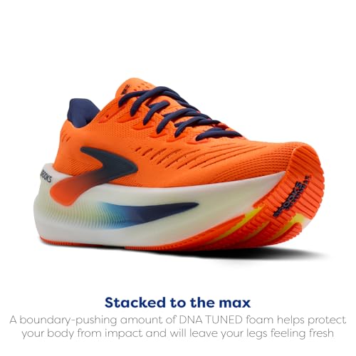 Brooks Men’s Glycerin Max 2 Neutral Running & Walking Shoe - Orange/Beacon Blue/Nightlife - 9.5 Medium