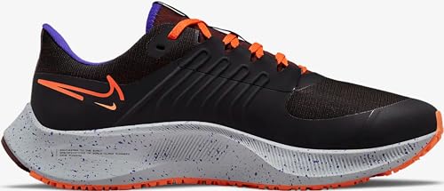 Nike Air Zoom Pegasus 38 Shield Mens Running Trainers DC4073 Sneakers Shoes (UK 9 US 10 EU 44, Black Orange 003)
