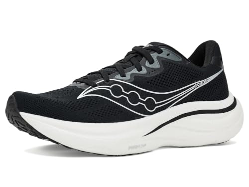 Saucony Men's Ride 19 Sneaker, Black/Silver, 10.5