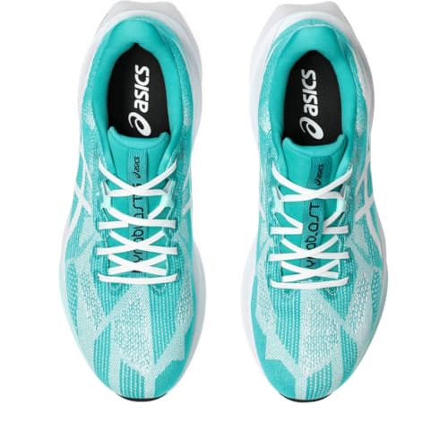 ASICS Men's DYNABLAST 5 Running Shoes, 8.5, White/Wave Teal