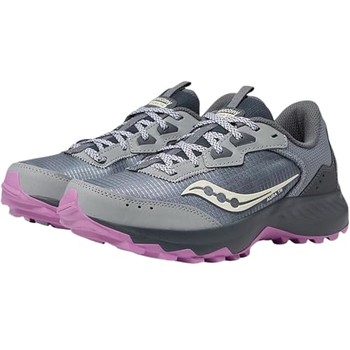 Saucony Women's Aura Tr Sneaker, Fossil/Grape, 11