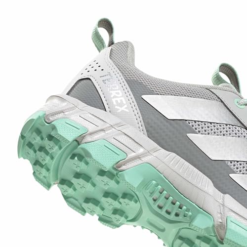 adidas Women's Terrex Rockadia Trail Running, Clear Mint/Grey/Silver Metallic, 9.5
