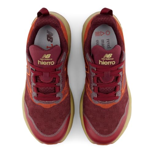 New Balance Women's Fresh Foam X Hierro v9 Trail Running Shoe, Mulled Wine/Neo Flame, 8.5
