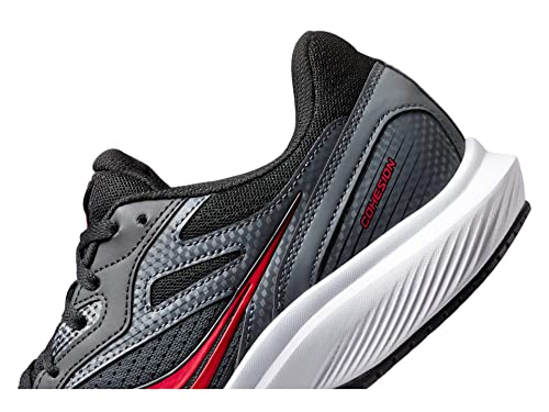 Saucony Men's Cohesion 16 Shoes, Shadow/red S, 11.5 W