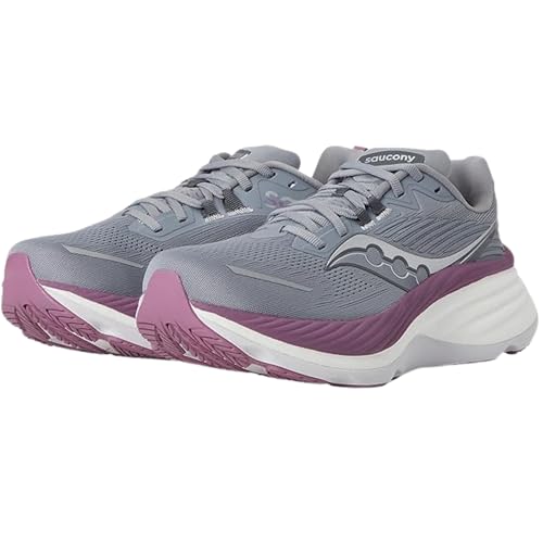Saucony Women's Hurricane 24 Sneaker, Flint/Viola, 10.5