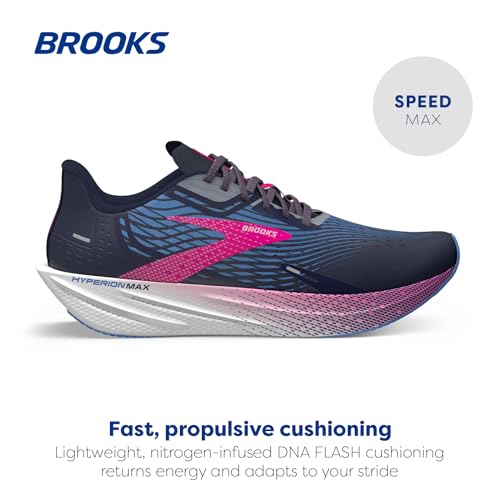 Brooks Women’s Hyperion Max Neutral Running Shoe - Peacoat/Marina Blue/Pink Glo - 8 Medium