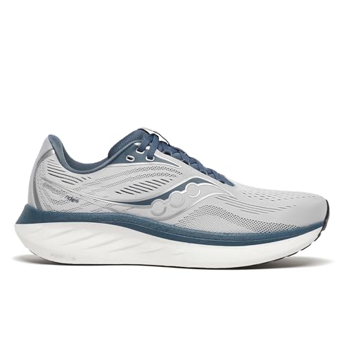 Saucony Men's Ride 18 Sneaker, Cloud/Dusk, 12