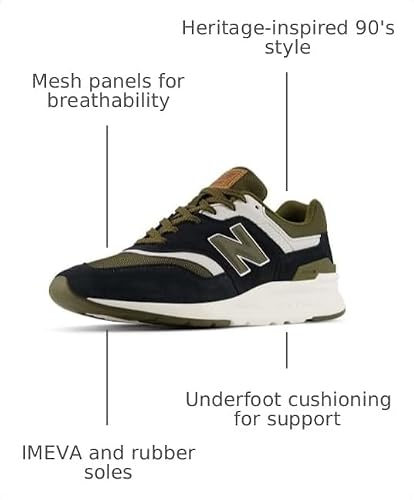 New Balance Men's 997H V1 Sneaker, Black/Woodland/Grey Matter, 11 M