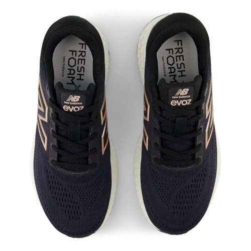 New Balance Women's Fresh Foam X EVOZ V4 Running Shoe, Phantom/Black/Silver Metallic, 8 M