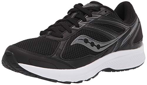 Saucony Men's Cohesion 14 Road Running Shoe, Black/White, 10.5