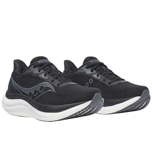 Saucony Women's Triumph 23 Sneaker, Black/White, 9.5