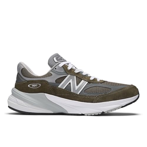 New Balance Unisex Made in USA 990 V6 Sneaker,Olive/Grey,Men 7 / Women 8.5