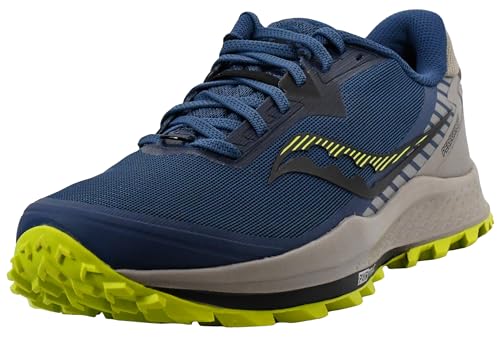 Saucony Men's Peregrine 11 Trail Running Shoe, Storm/Gravel, 7.5