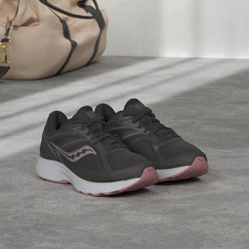 Saucony Women's Cohesion 14 Running Shoe, Black/Pink, 10.5 Wide