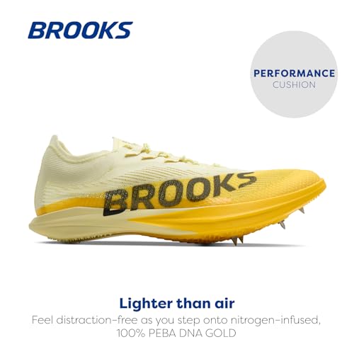 Brooks Hyperion Elite LD Unisex 4-Pin Track Spike Racing Unisex Shoe - Luminary/Cyber Yellow/Black - 11.5 Medium