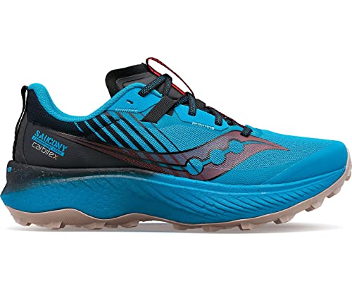 Saucony Women's Endorphin Edge Trail Running Shoe, Ocean/Loam, 5 Medium
