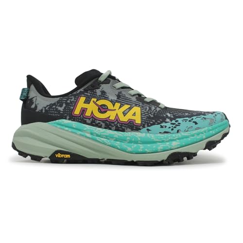 Hoka Women's Speedgoat 6 Black/Aloe Vera 8.5 Medium