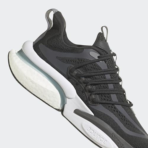 adidas Men's AlphaBoost V1 Running Shoe, Black/Magic Grey/Grey, 11.5