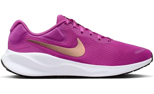 Nike Men's Revolution 7 Women's Road Running Shoes, Hot Fuchsia MTLC Red Bronze White Black, 8