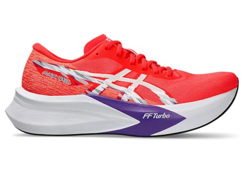 ASICS Men Magic Speed 4 Running Shoe, FLASH RED/WHITE, 7