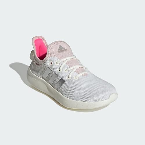 adidas Unisex-Kids Cloudfoam Pure, Off White/Silver Metallic/Putty Mauve, 4