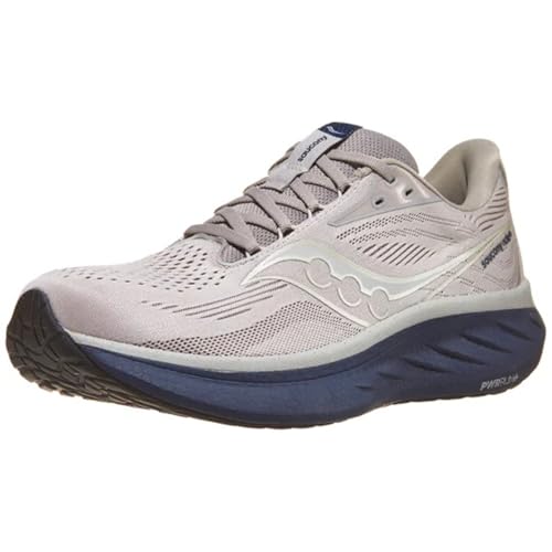 Saucony Men's Ride 18 Sneaker, Dove/Navy, 11